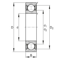 FAG Rillenkugellager - 6306-2RSR