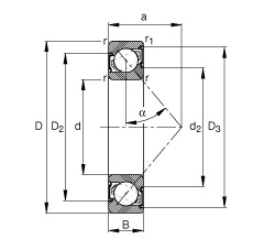 FAG Schrägkugellager - 7306-B-XL-2RS-TVP