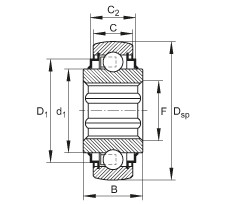 FAG Einstell-Rillenkugellager - SK104-207-KRR-B-L402/70-AH12