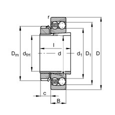 FAG Pendelkugellager - 2207-K-TVH-C3 + H307