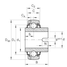 المحامل GLE20-KRR-B INA