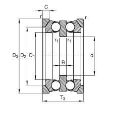 FAG Axial-Rillenkugellager - 54207 + U207