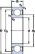 Bantalan 619/6-2Z SKF