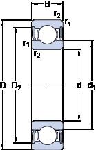 Bantalan 61818-2RS1 SKF