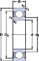 roulements 61805-2RS1 SKF