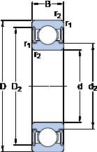 Bantalan D/W R4A-2RZ SKF